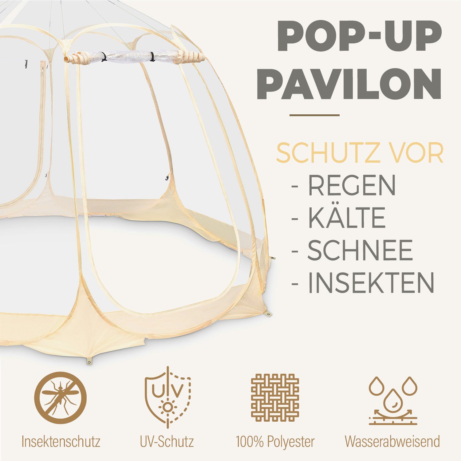 Swing&Harmonie Faltpavillon PopUp Pavillon Garten Iglu Event Partyzelt Gartenzelt Whirlpool Überdachung Winterhaus Gewächshaus Pflanzenschutz Zelt