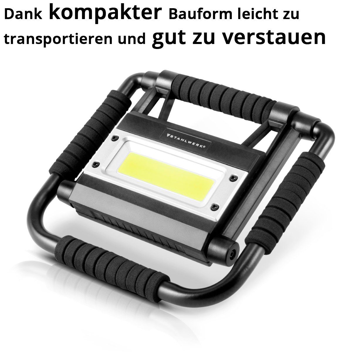 STAHLWERK Baustrahler LED Baustrahler LAL-15 ST mit 15 Watt, 1500 Lumen, Powerbank, LED fest integriert