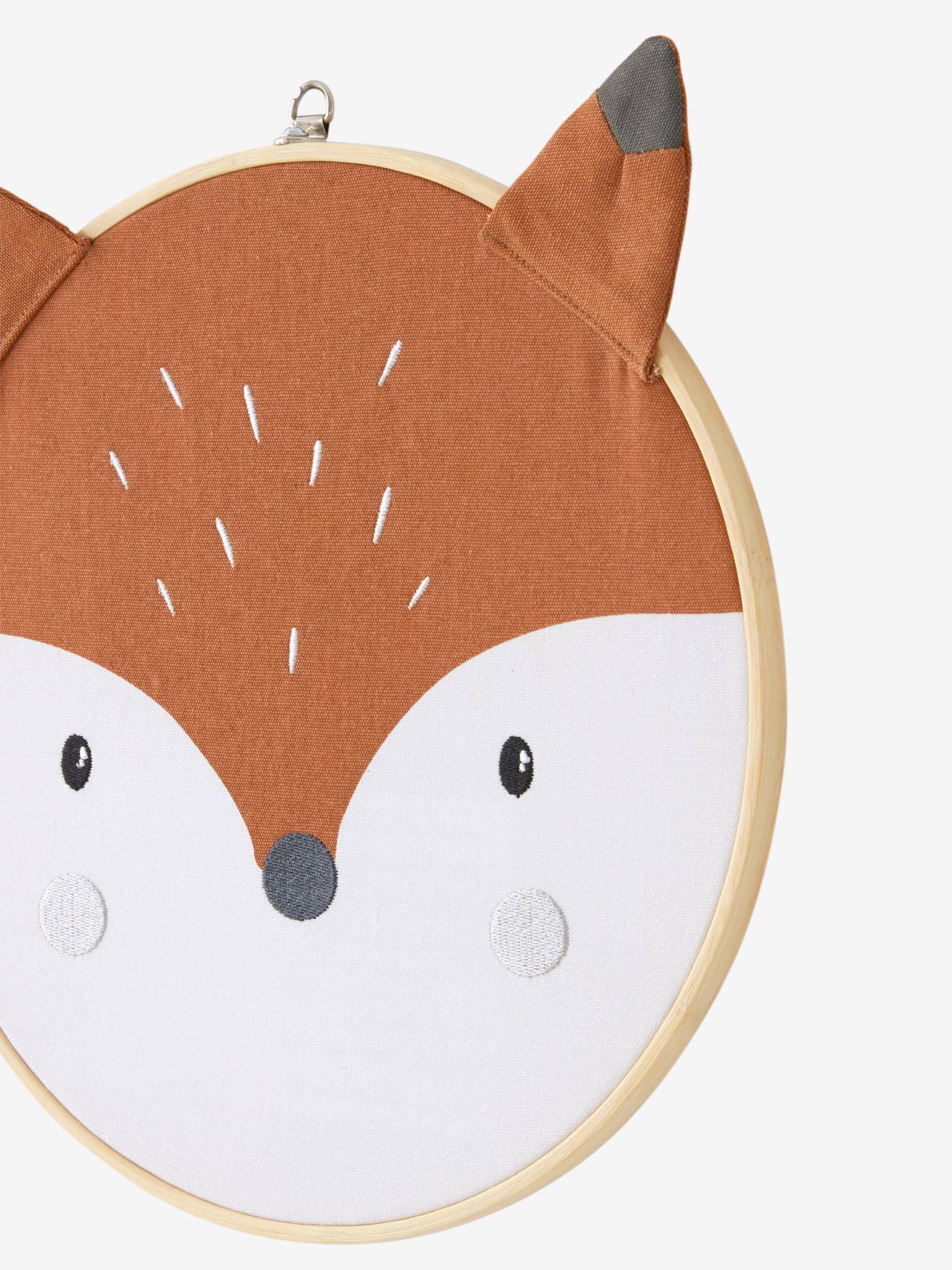 Vertbaudet Kinderzimmer Wanddeko FUCHS mit Rahmen - orange/weiß