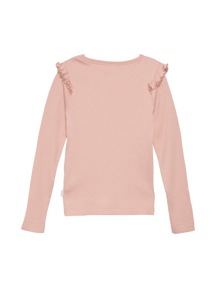 Minymo Longsleeve MIT-Shirt LS Rib 6174  Langarmshirt mit Rüschen in Rosa günstig kaufen