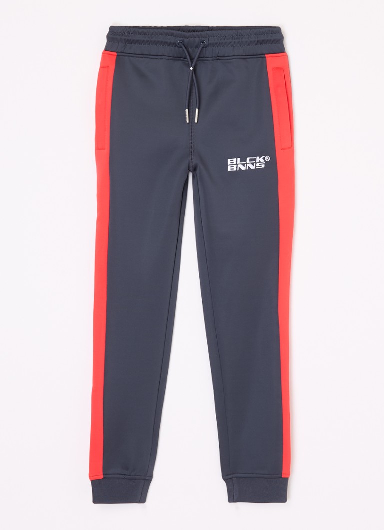 Pantaloni de trening conici Black Bananas Trace cu logo brodat