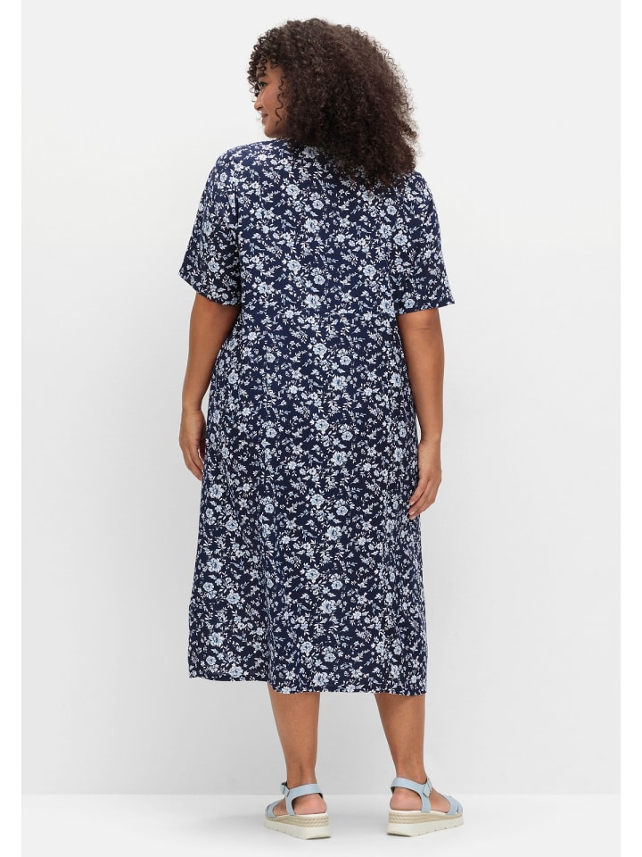 sheego Midikleid in marine gemustert günstig kaufen