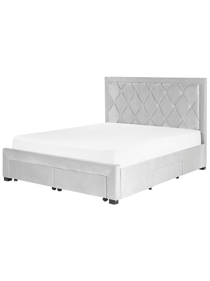 Beliani Doppelbett LIEVIN in Grau - (W) 165 x (H) 122 x (L) 217 cm günstig kaufen onesize