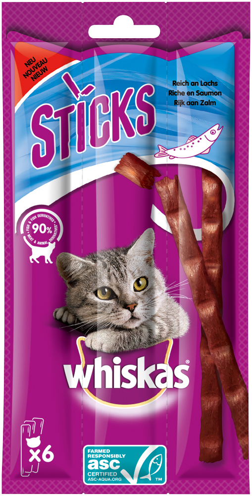 Whiskas Snacks Whiskas Sticks 14x6 Stück Lachs