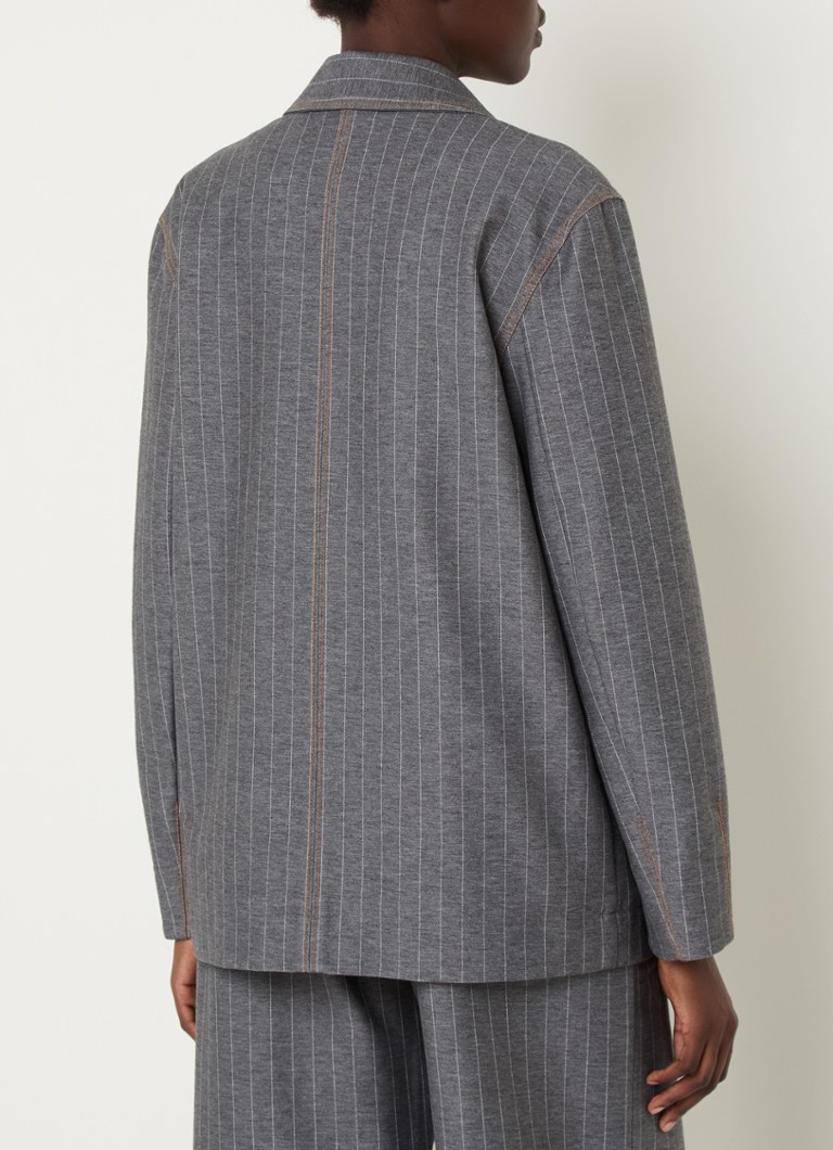 MaxMara Cavallo blézer vékony csíkkal és oldalsó zsebekkel