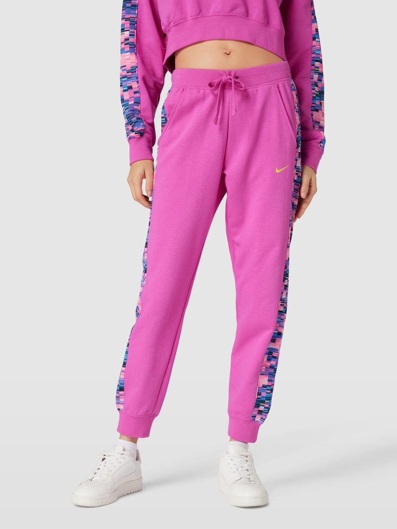 Sweatpants mit Label-Print in pink