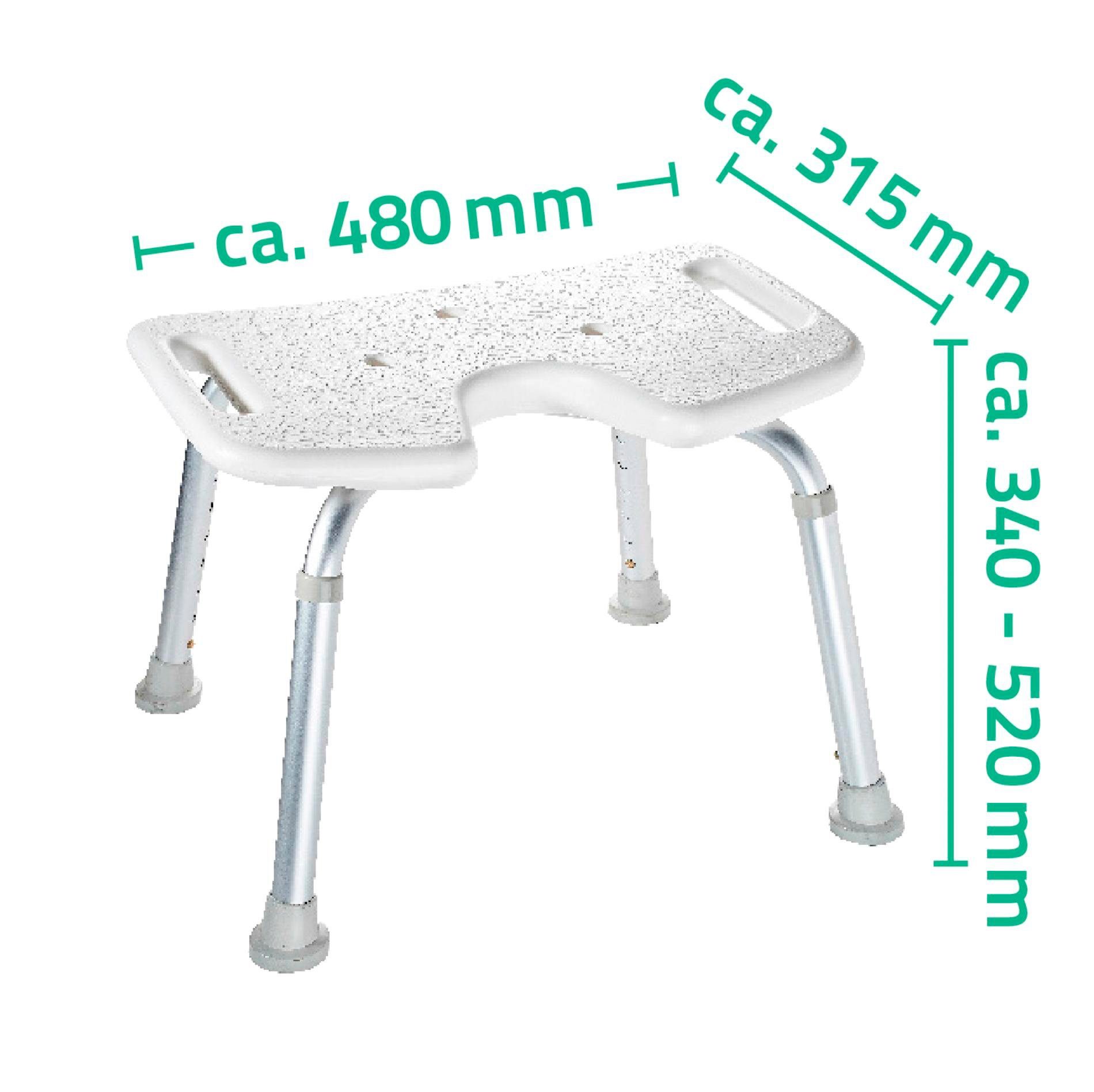 Ridder Duschhocker Comfort, belastbar bis 130 kg, mit Hygieneausschnitt, Gewicht: 2,37 Kg