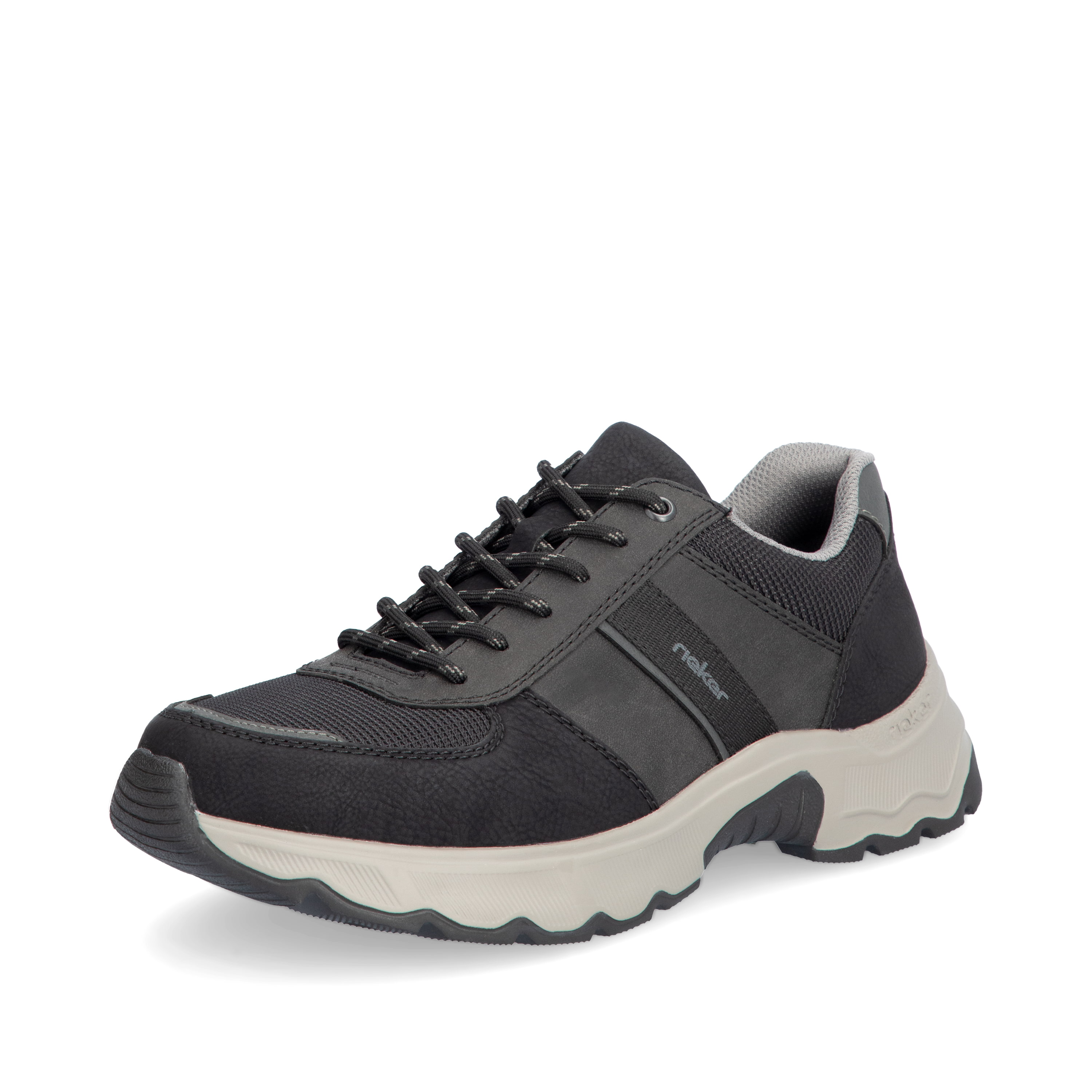 Rieker Herren Schnürschuhe asphaltschwarz