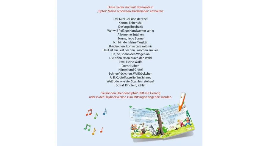 Ravensburger tiptoi - Meine schönsten Kinderlieder, Sing mit tiptoi®!