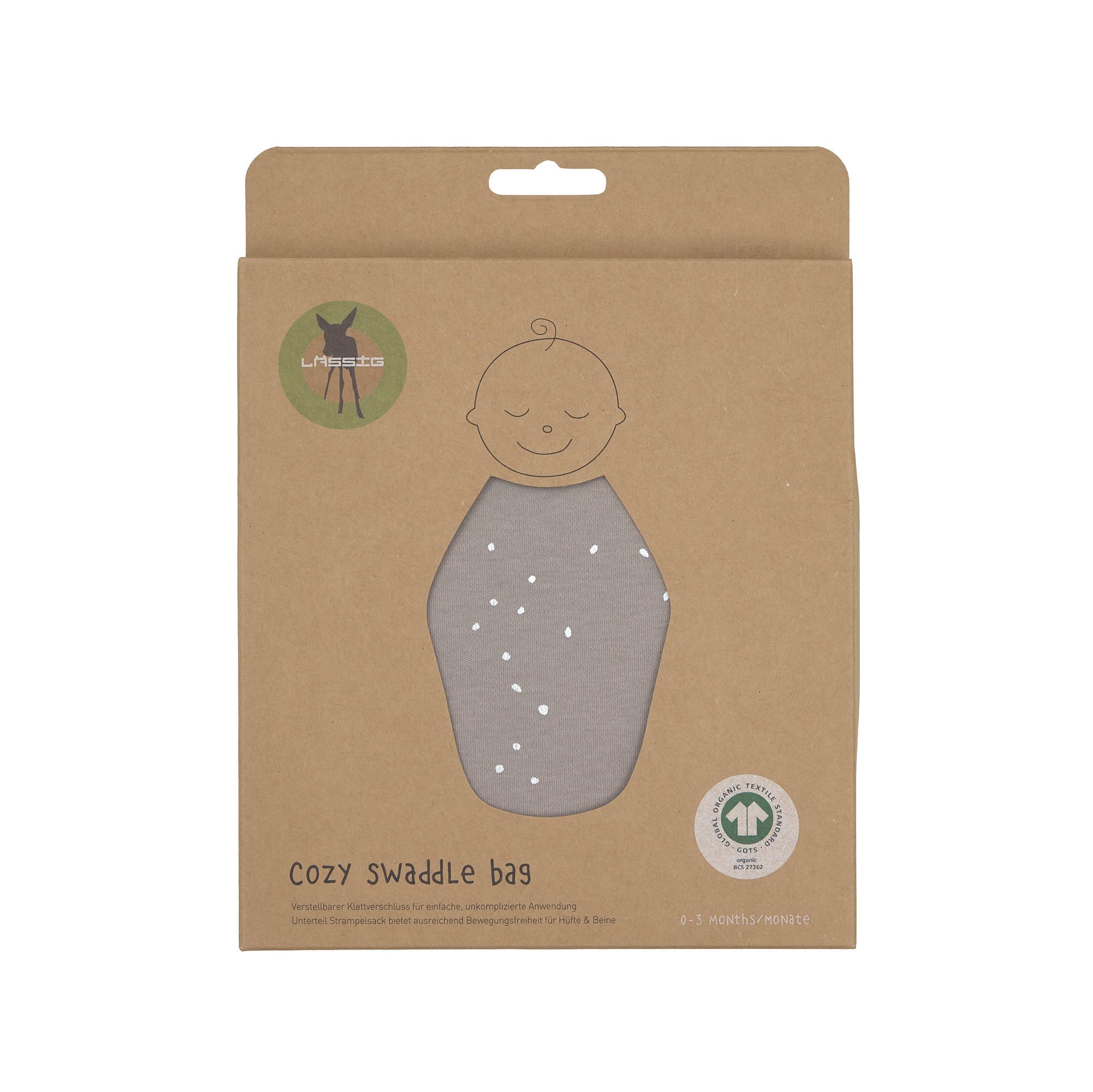 Pucksack - Bio Baumwolle, Sprinkle Taupe, Grau
