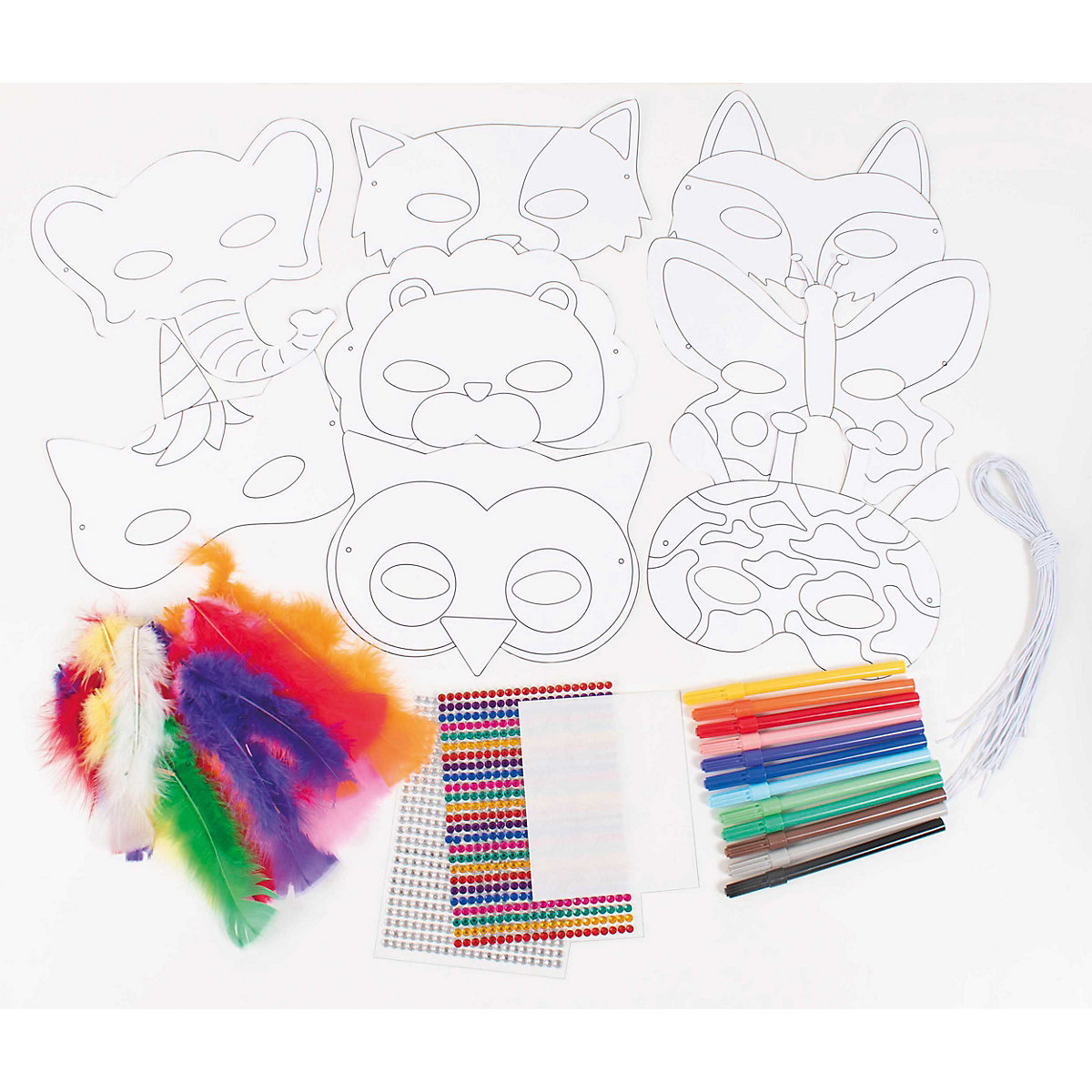 Playbox Kinderparty-Set Masken basteln, 16 Stück