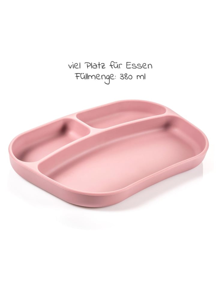 MiaMia Esslern-Teller aus Silikon - Rose in rosa günstig kaufen onesize
