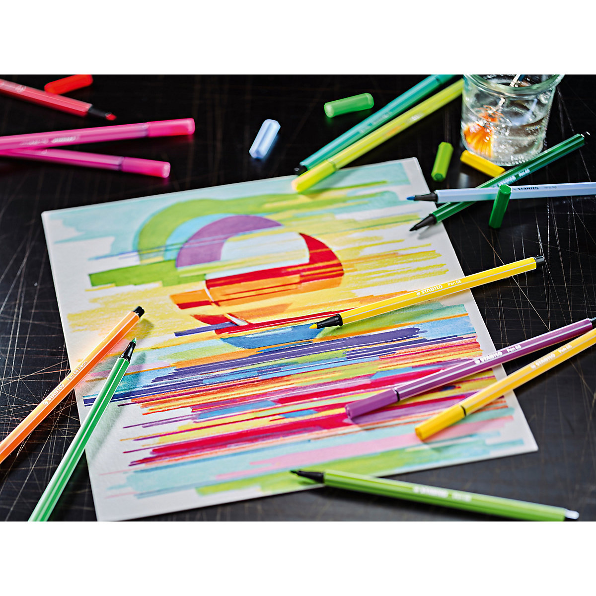 Premium-Filzstifte Pen 68 ARTY, 65 Farben im Metalletui
