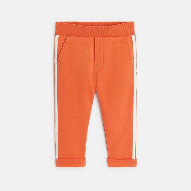 Sweat molleton et jogging orange bébé garçon