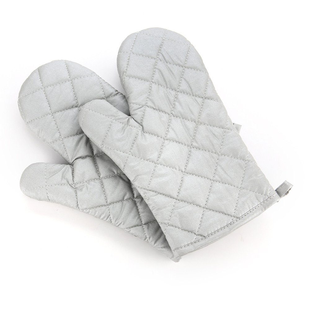 Zimtky Topflappen Mikrowellenofen isolierende Handschuhe aus Silberstoff
