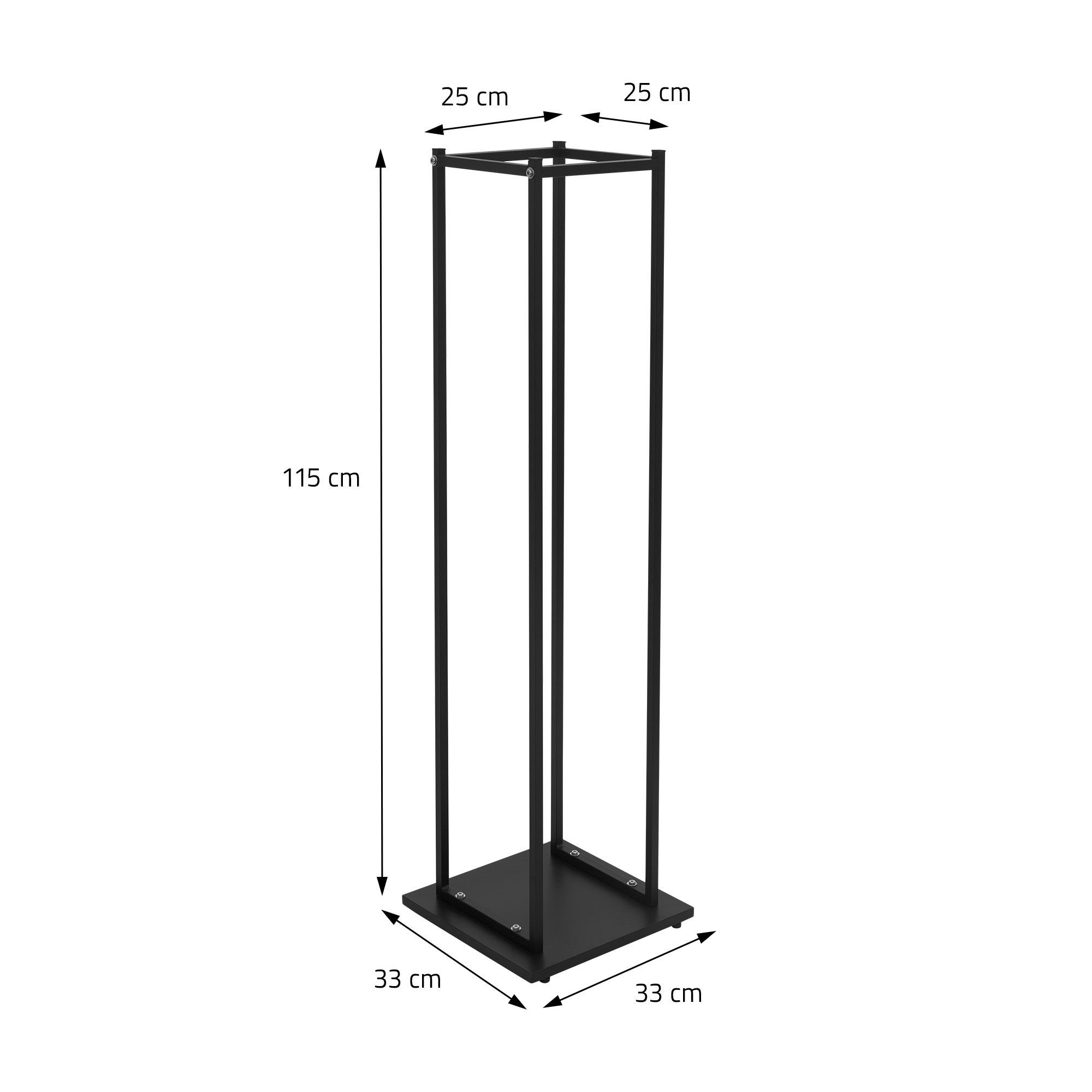 ML-DESIGN Kaminholzregal Brennholzregal Holzaufbewahrung Kaminholzständer Kaminholzhalter, BxTxH:33x33x115 cm, Schwarz 33x115x33cm rechteckig Metall Innen/Außen