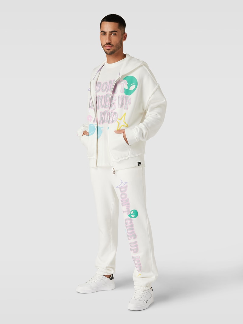Sweatjacke mit Label-Print - MATW X REVIEW in offwhite