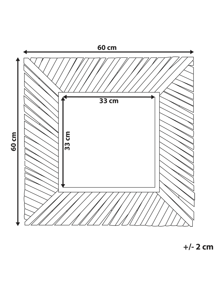 Beliani Wandspiegel KANAB in Heller Holzfarbton - (W) 60 x (H) 60 x (L) 5 cm günstig kaufen onesize