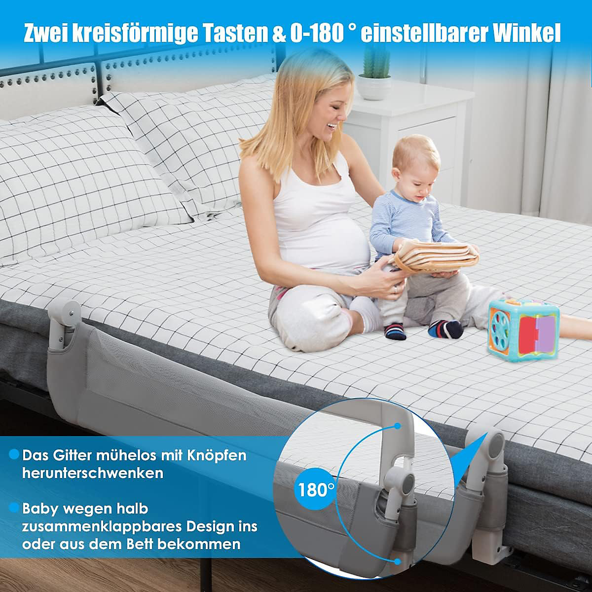 Bettschutzgitter klappbar 105 cm