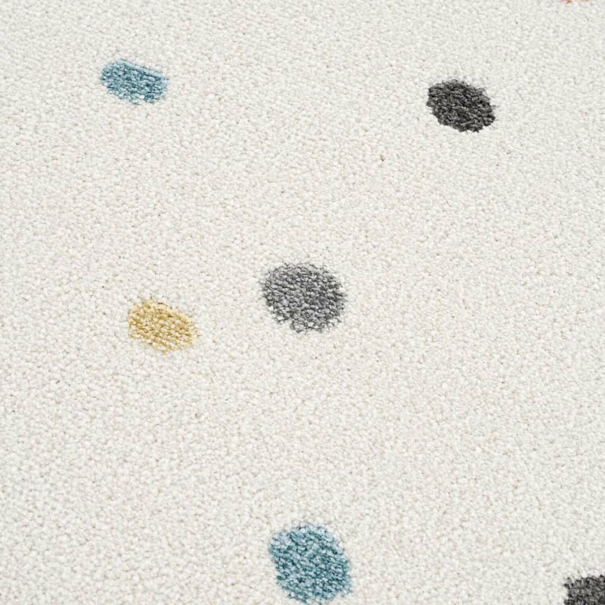 Kinderteppich Creme - Bunt Gepunktet - Kinderzimmer-Teppich Kurzflor
