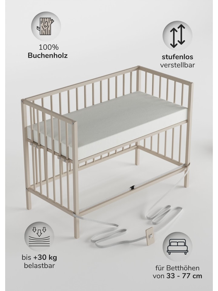 Sämann Beistellbett mit Matratze & Umbauseite - sahara dust - Dreamy 4 in 1 Bett günstig kaufen 60x120 cm