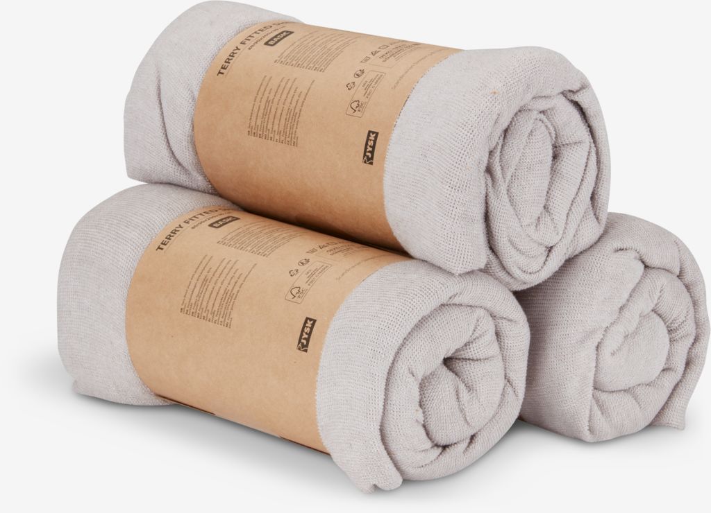 TINDRA prześcieradło frotte podstawowe TINDRA 90x200x30cm szare