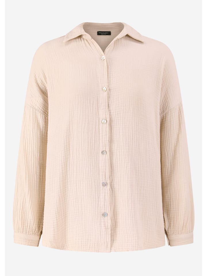 SASSYCLASSY Musselin Bluse im Regular Fit in Beige günstig kaufen