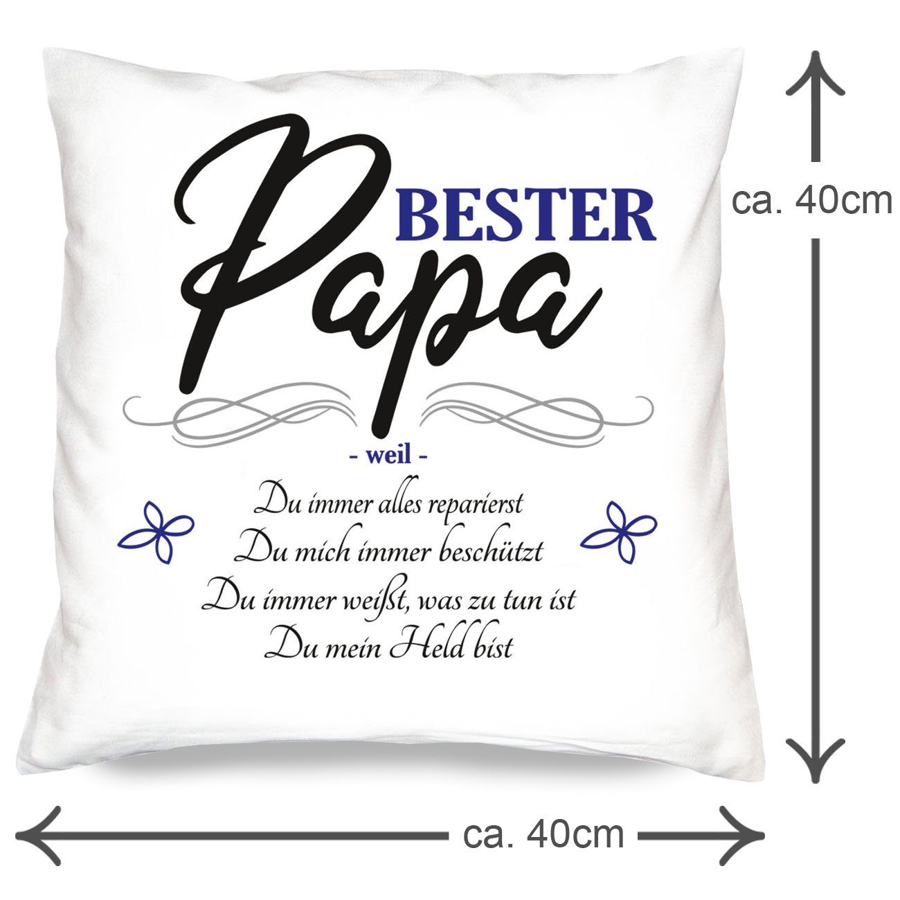 Soreso® Dekokissen Geschenk Set Mama Papa Weihnachten 2 Kissen Eltern Weihnachtsgeschenk, Geschenk-Set