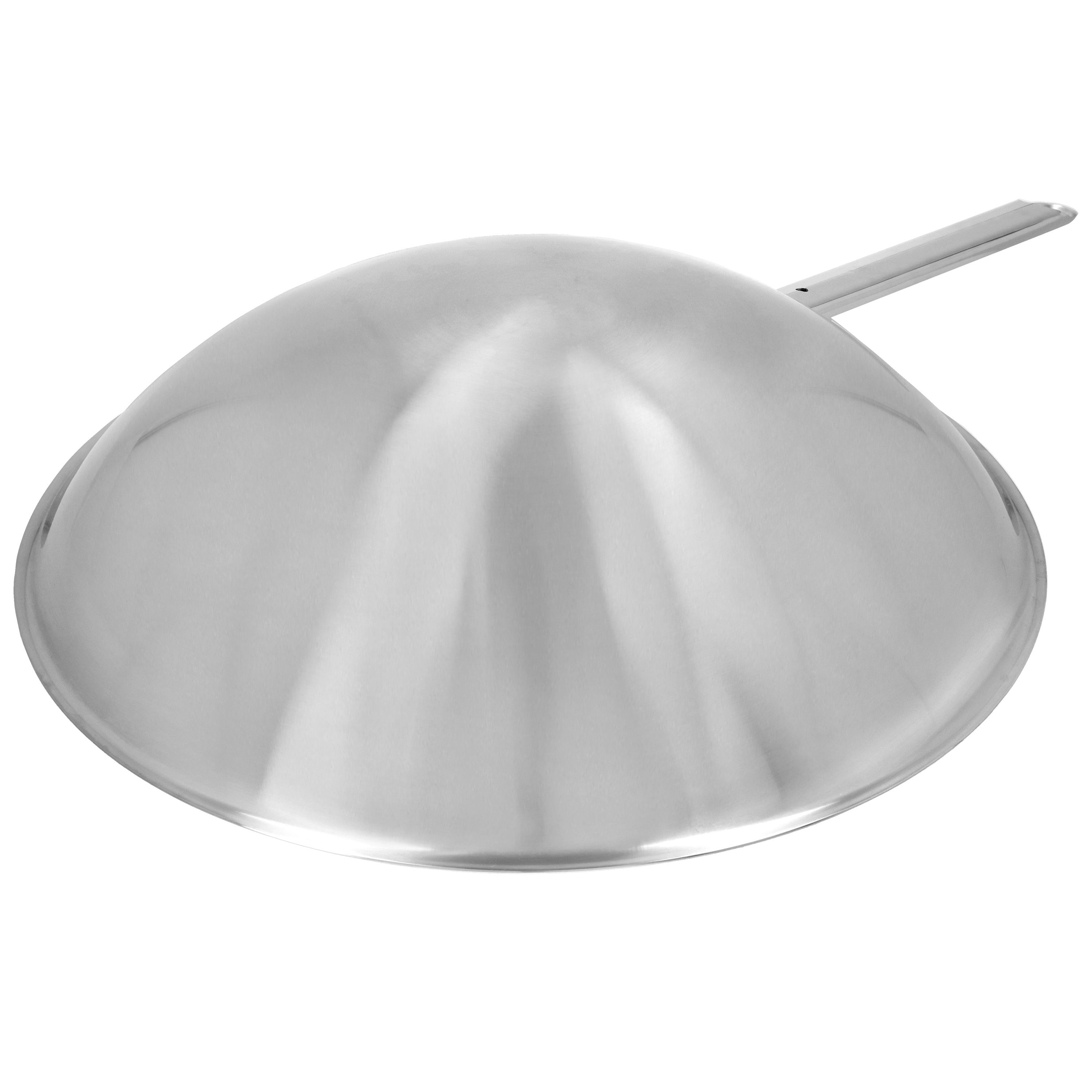 Wok runder Boden 36 cm, 18/10 Edelstahl