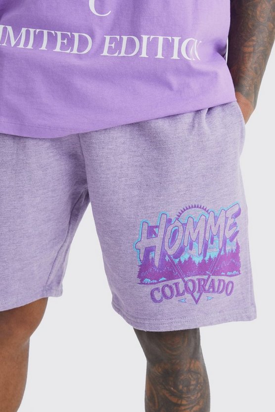 Lockere Shorts mit Homme-Print
