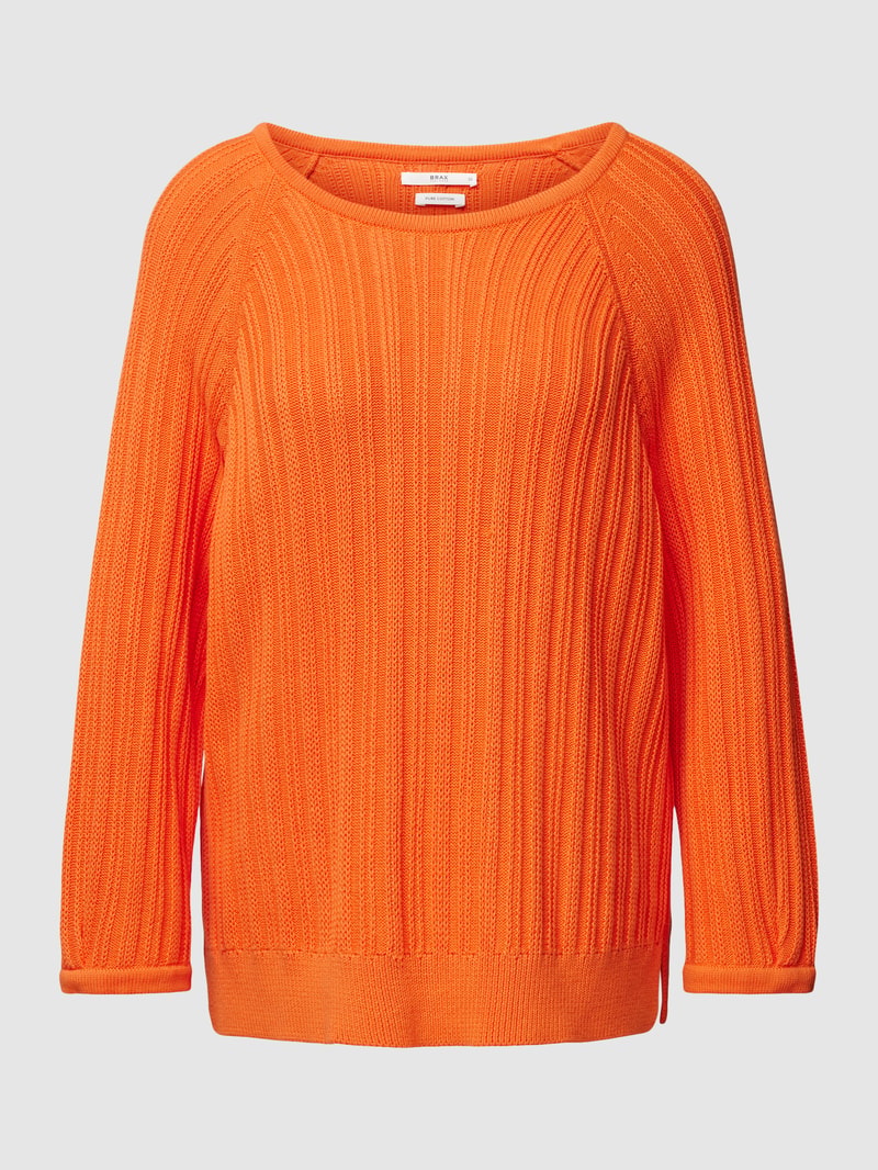 Strickpullover mit Rundhalsausschnitt Modell 'LESLEY' in orange