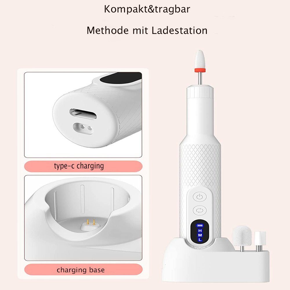 Mutoy Maniküre-Pediküre-Set Maniküre-Pediküre-Set,Elektrische Nagelfeile, 12 Aufsätze zur Nagelpflege,2 Arten der Aufladung,18000U/min, 3 Geschwindigkeitsstufen,mit LED Anzeige,für GelnägelAcrylnagel