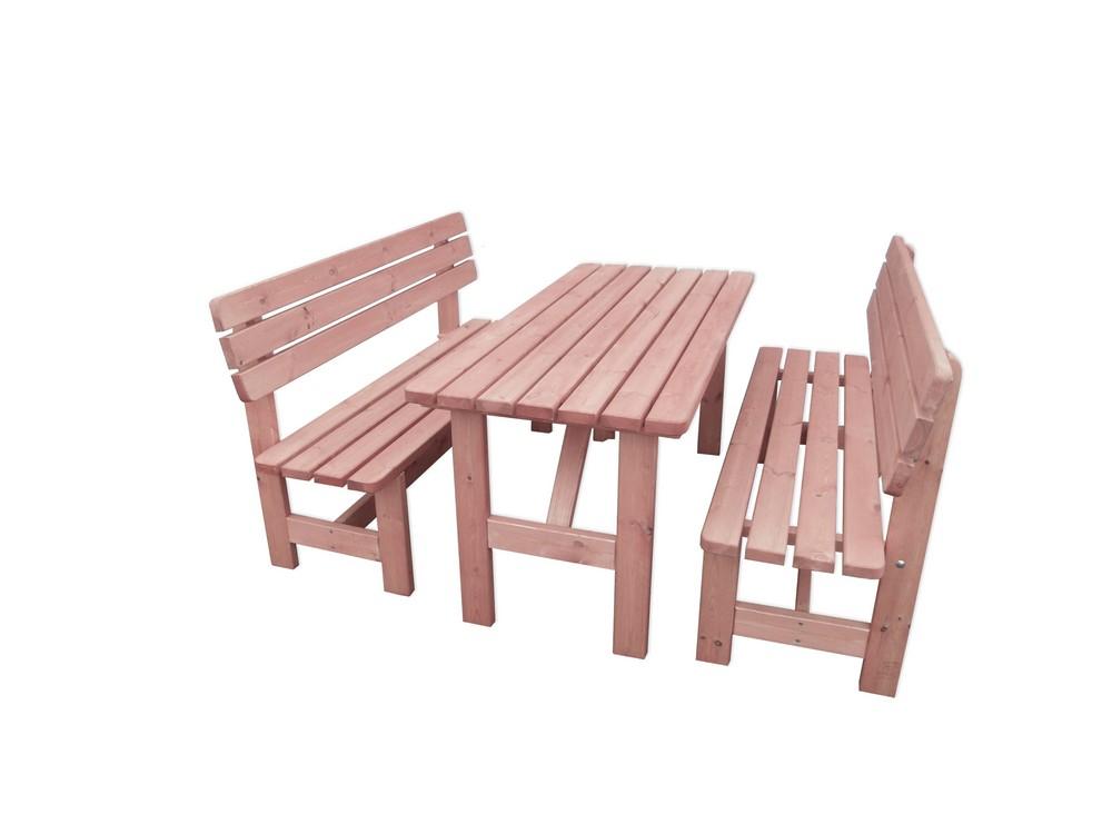 PROMEX Promadino Holz-Garnitur Summer honigbraun 2 Bänke   1 Tisch