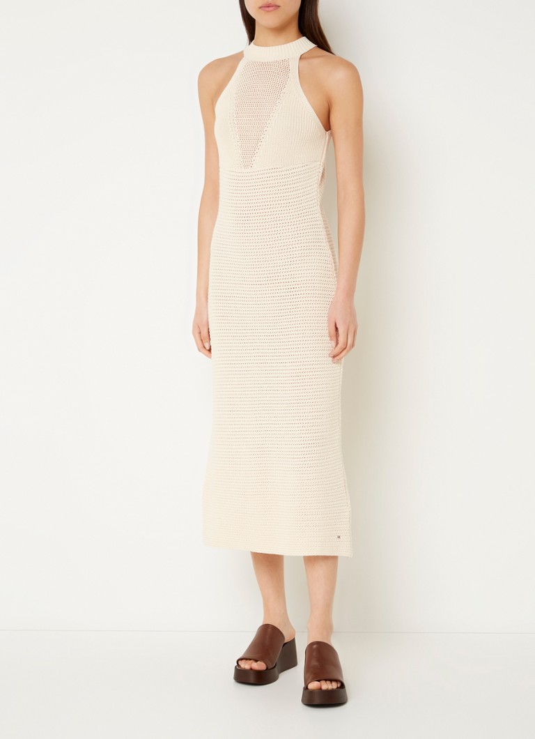 Tommy Hilfiger chunky knit midi dress with openwork design