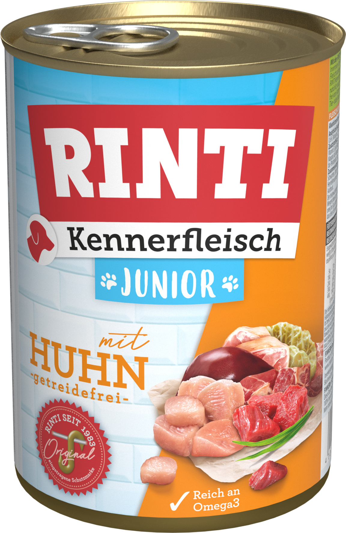 RINTI Hundenassfutter RINTI Kennerfleisch Junior 12x400g Huhn