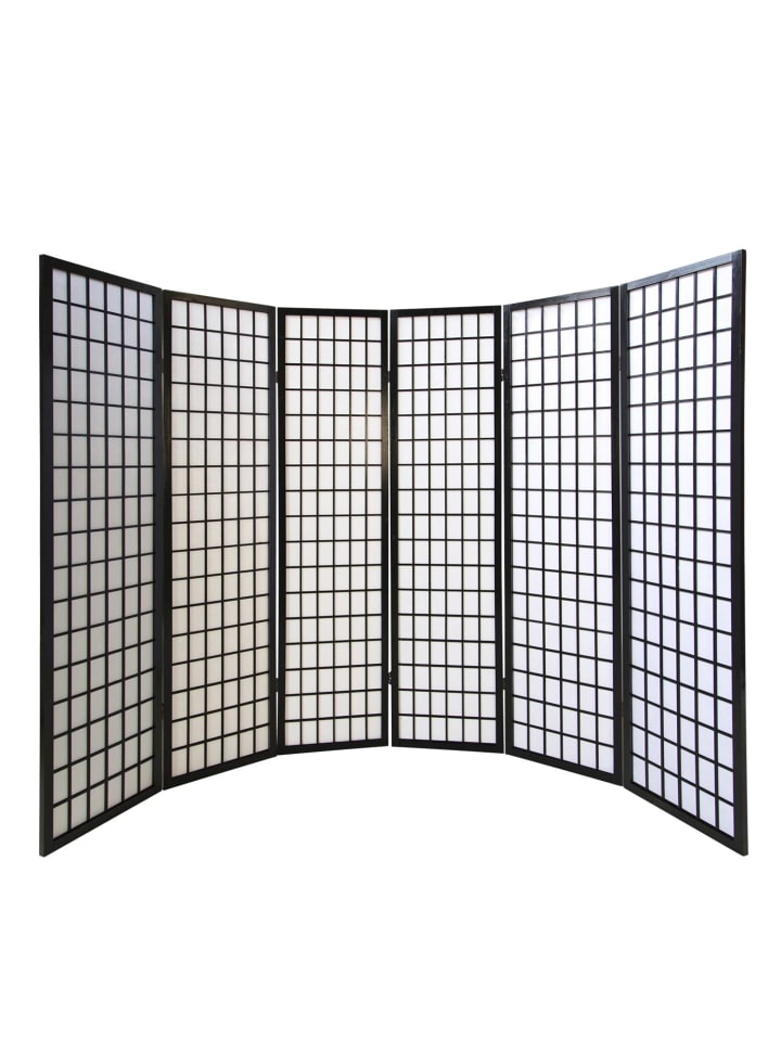 Homestyle4u 6-tlg Paravent in Schwarz 264x175 günstig kaufen onesize