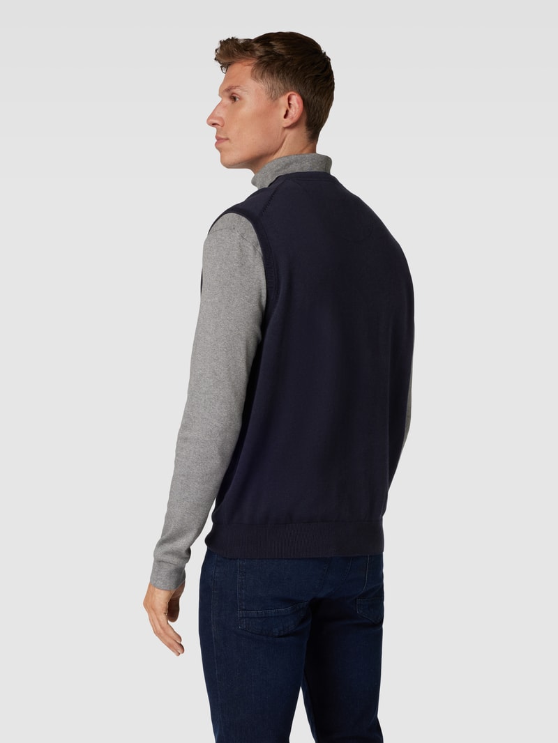 Pullunder mit Label-Stitching in marineblau