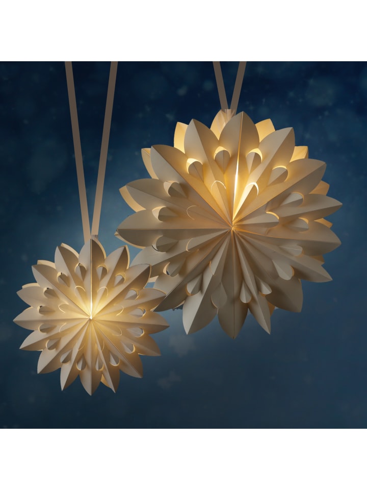 MARELIDA LED Papierstern Weihnachtsstern beleuchtet D: 40cm in weiß günstig kaufen onesize