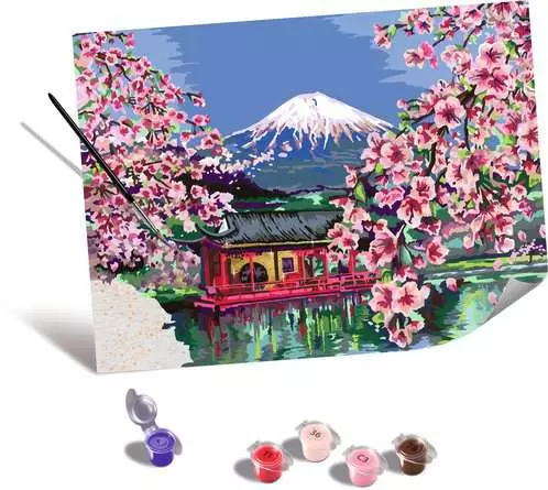 CreArt Leinwand Japanische Kirschblüten - Malen nach Zahlen für Erwachsene