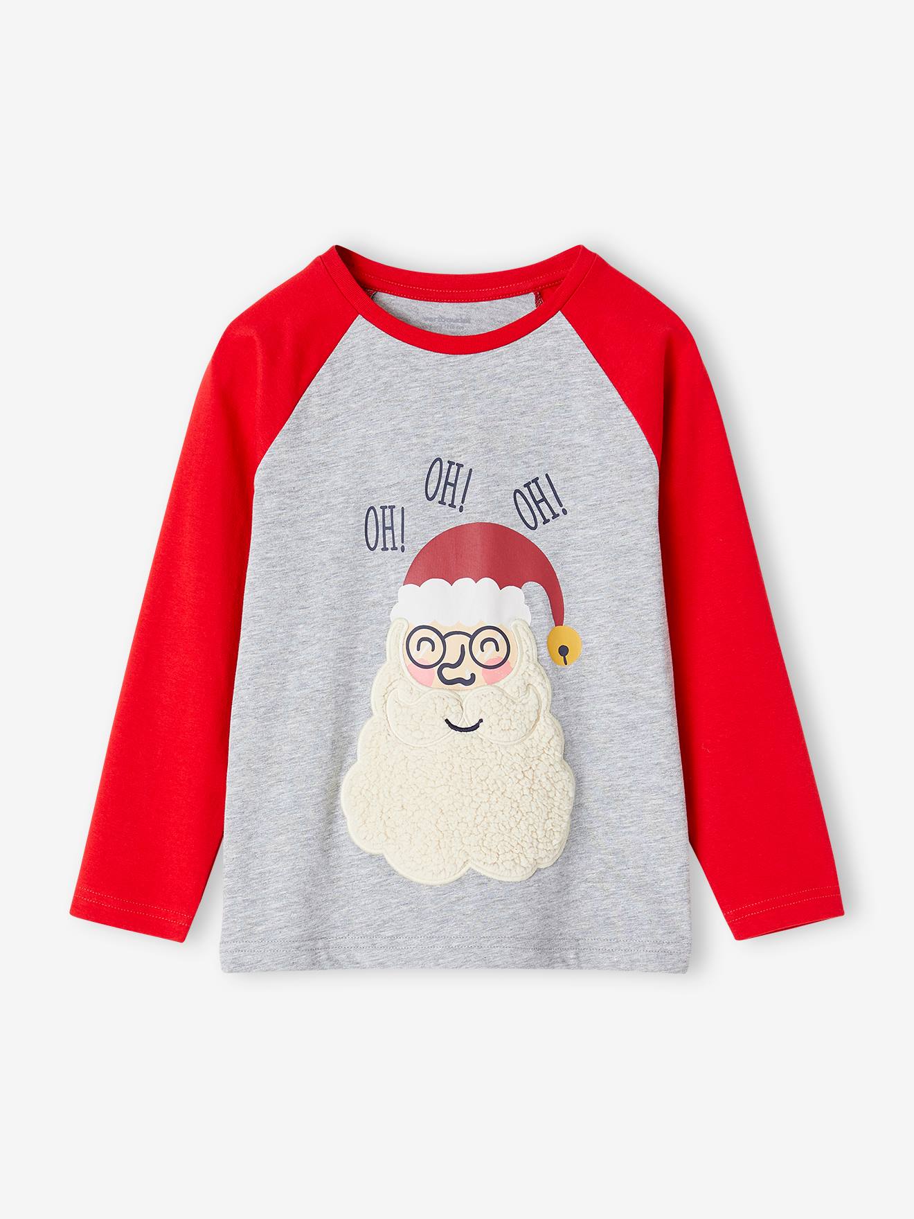 Vertbaudet Jungen Shirt mit Weihnachtsmann - rot
