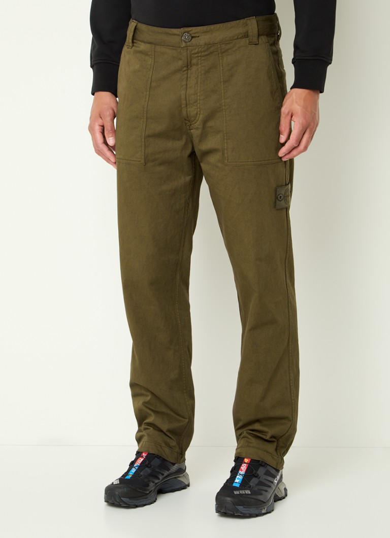 Stone Island 337F6 suorat villasekoitehousut sivutaskuilla