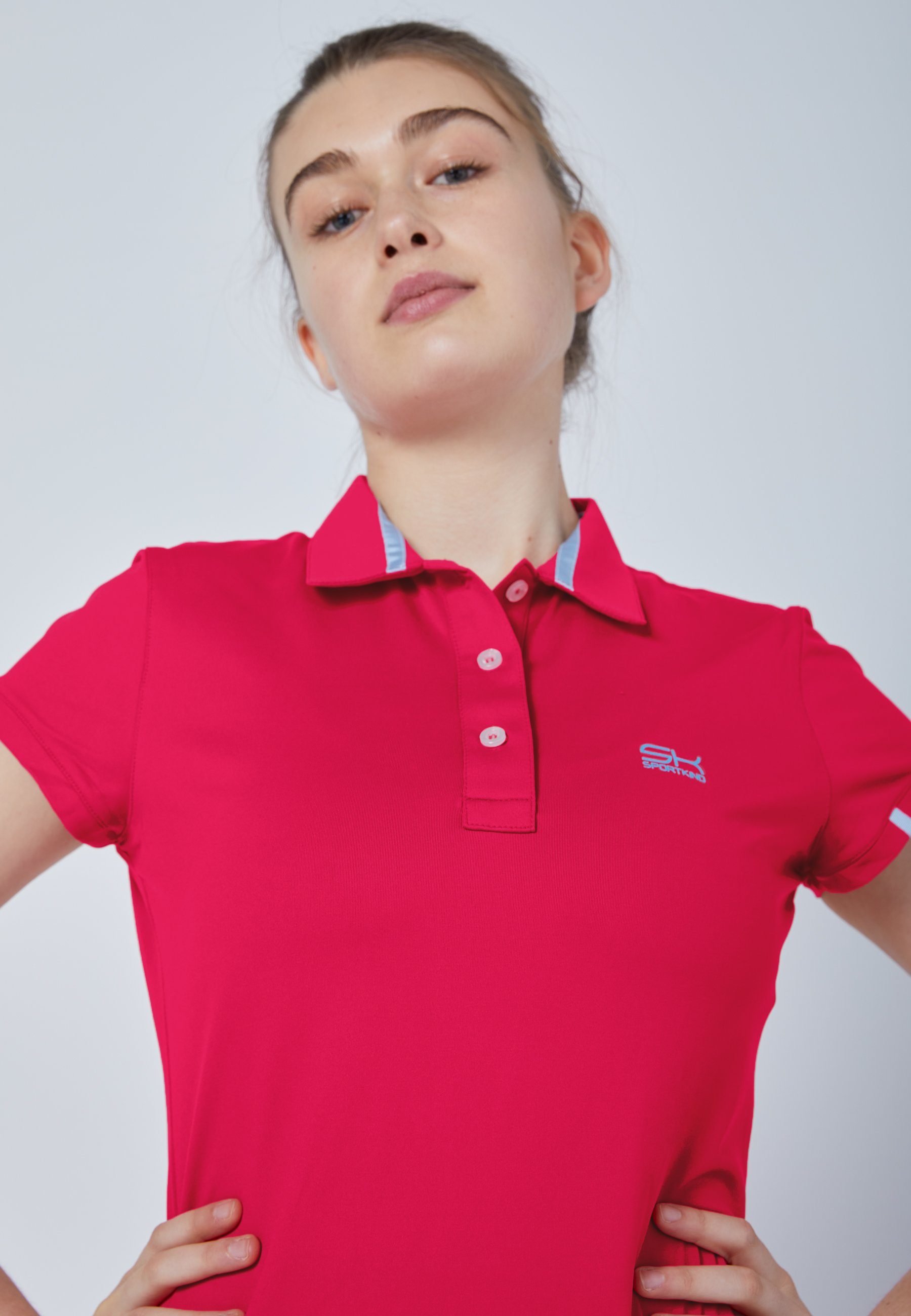 SPORTKIND Tenniskleid Golf Polo Kleid Mädchen & Damen pink