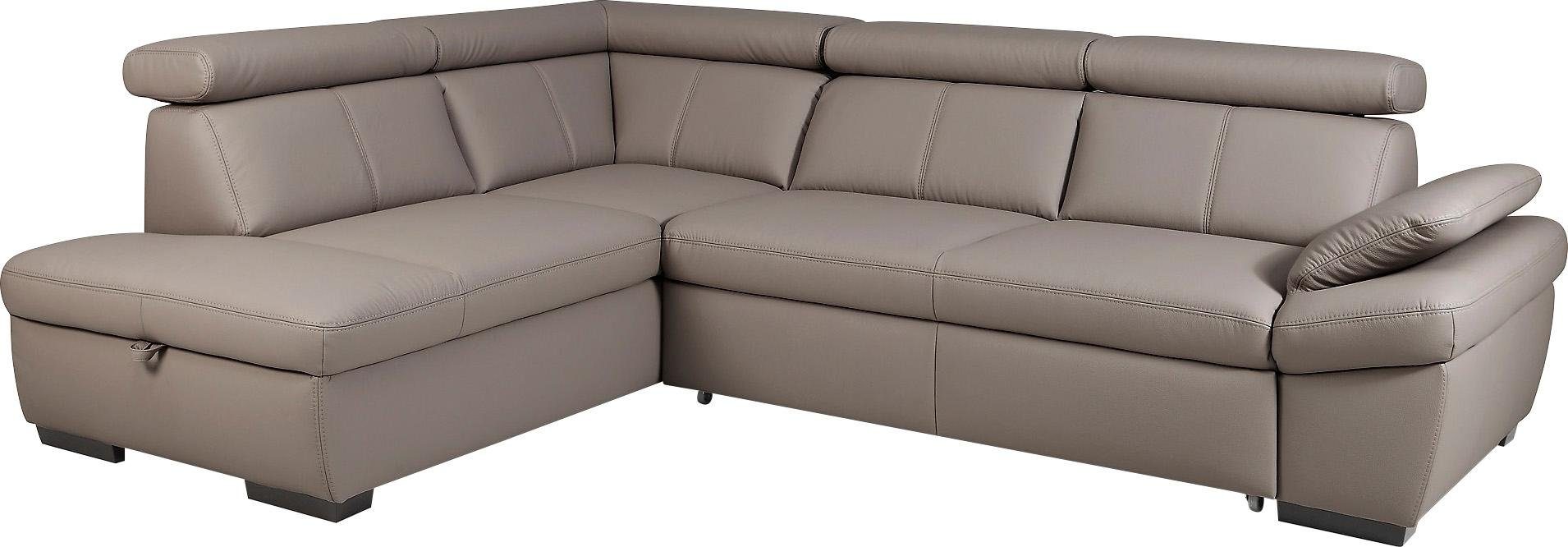 exxpo - sofa fashion Ecksofa Salerno, inklusive Kopfteil- und Armteilverstellung, wahlweise mit Bettfunktion