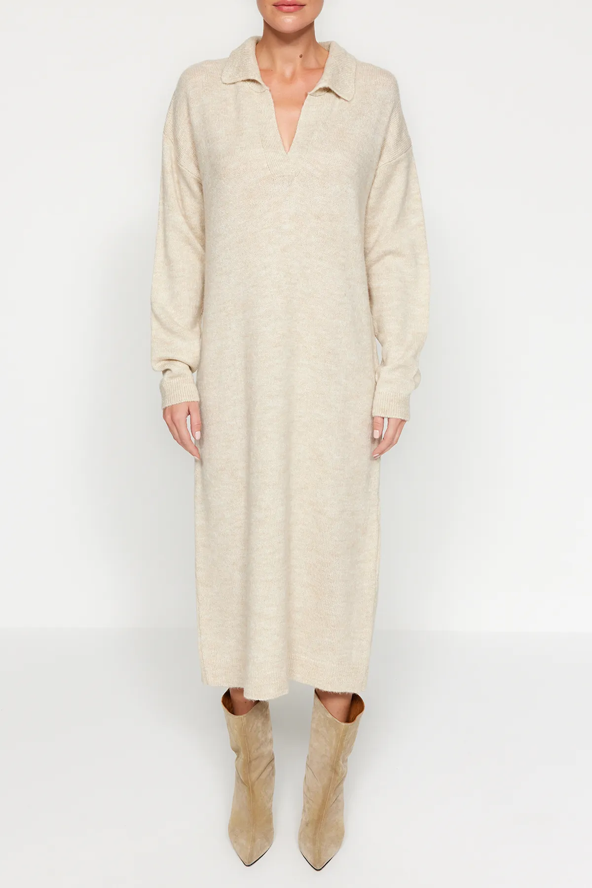 Trendyol Collection  Taş Nachhaltigeres Midi-Strickkleid TWOAW24EL00520