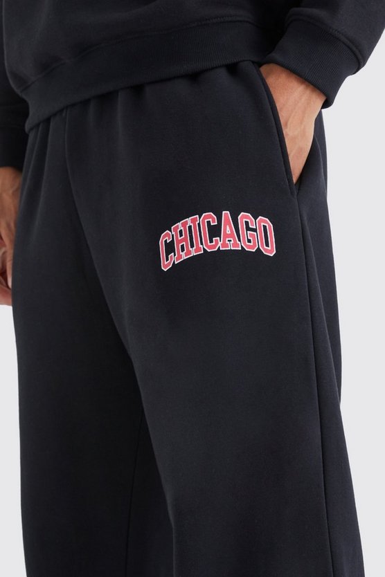 Tall Oversize Jogginghose mit Chicago-Print