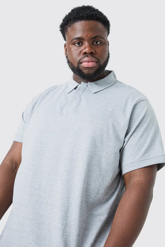 Plus Poloshirt mit Knopfleiste