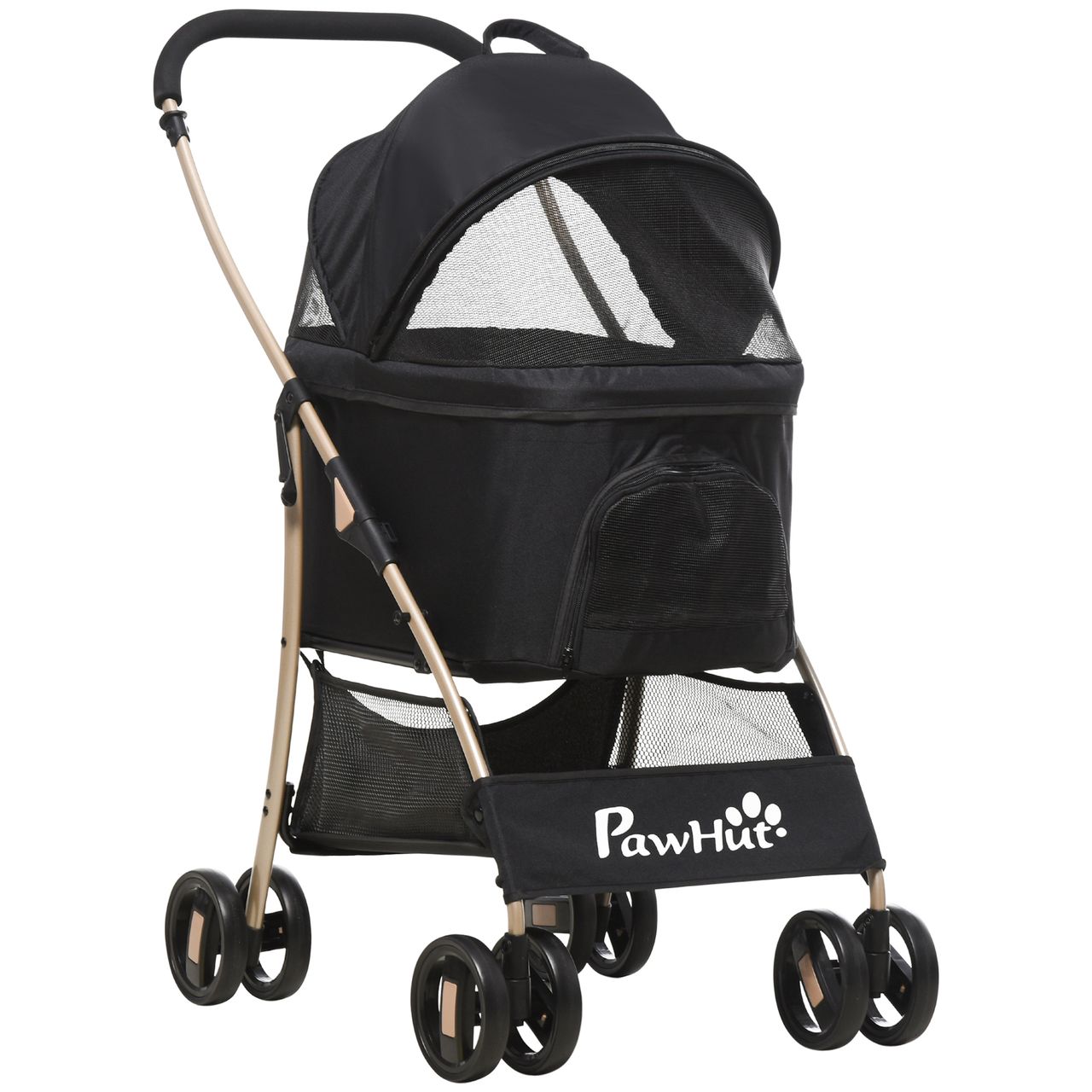 PawHut Hundewagen, 2 in 1 Hundetrolley, faltbarer Hundebuggy, Tragetasche