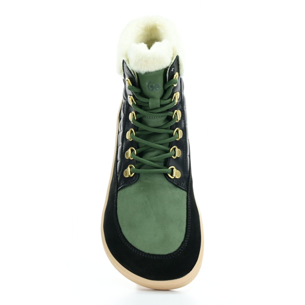 Be Lenka Olivia Black & Dark Green grüne Winterbarfußschuhe