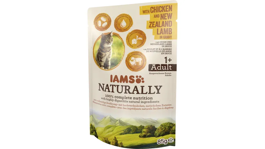 IAMS Naturally Katzennassfutter Adult Huhn & Lamm 85 g