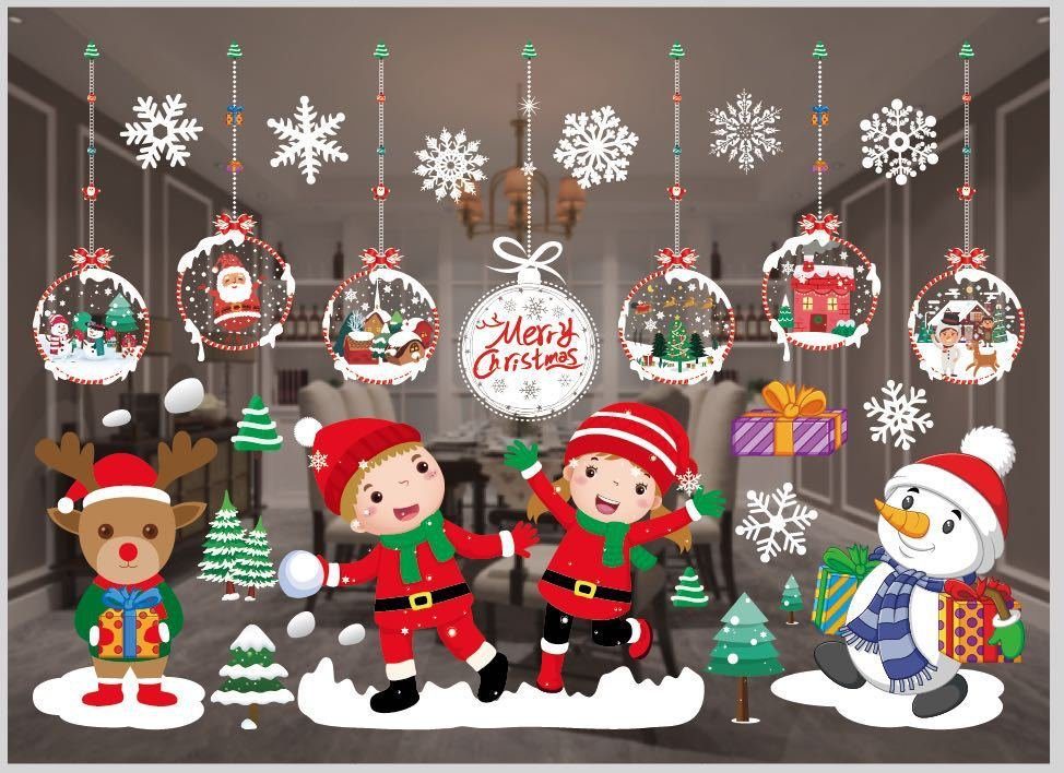 Fenstersticker Selbstklebende Weihnachts-Fensterbilder, Fensterdeko, Fenstersticker, aikidio